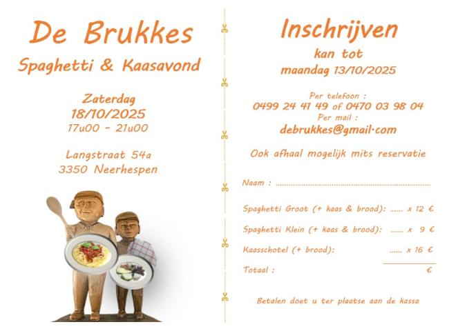 Spaghetti & Kaas Avond © De Brukkes