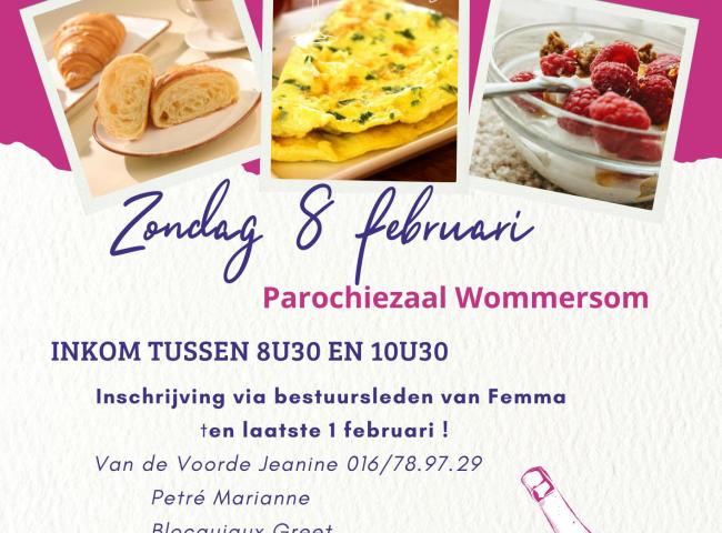 Femma's ontbijt met bubbels (enkel via inschrijving) © Femma Wommersom