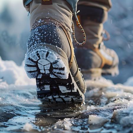 Wandelaar in de sneeuw